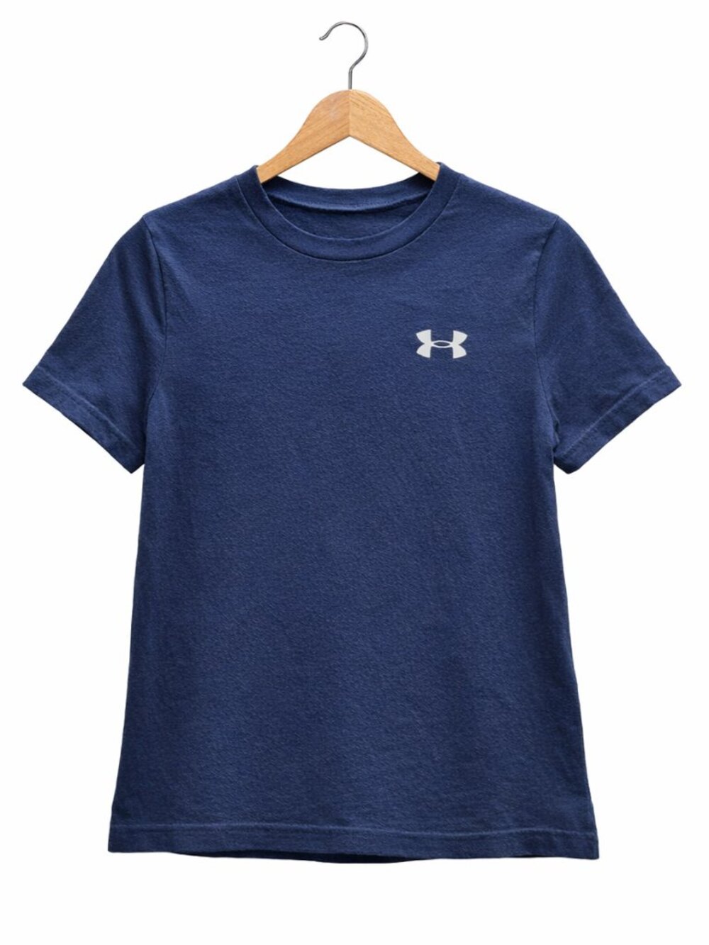 Under Armour Boys YXS Navy Blue Sportstyle Cotton HeatGear Logo T-Shirt